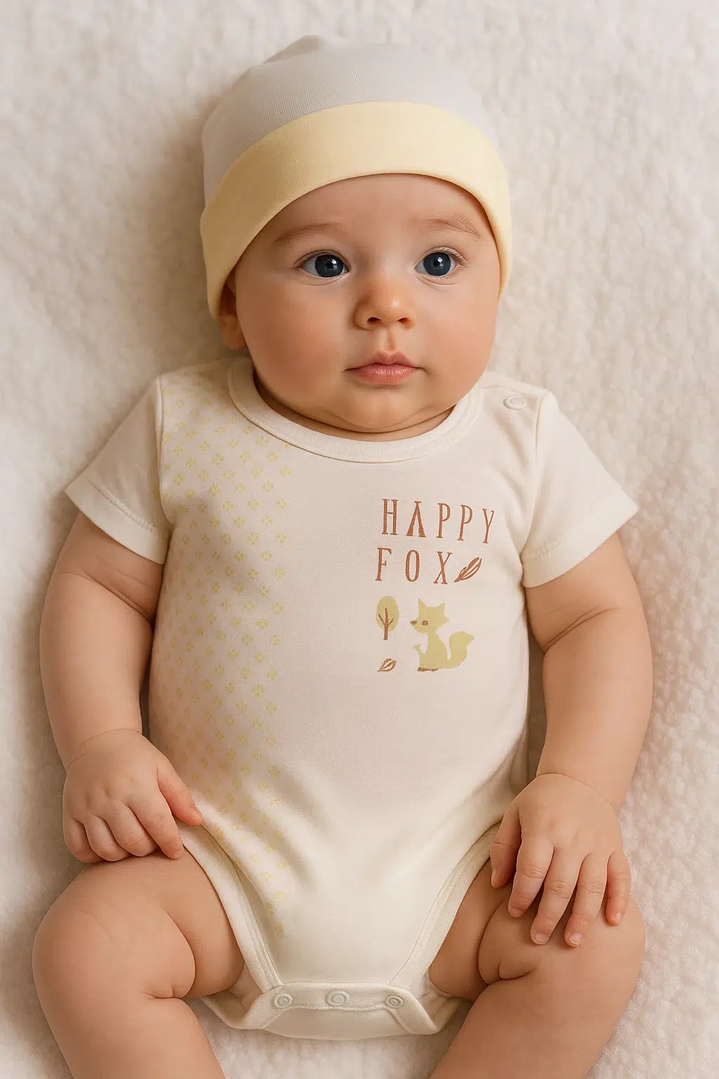 نوزاد با بادی سفید بیبی ست