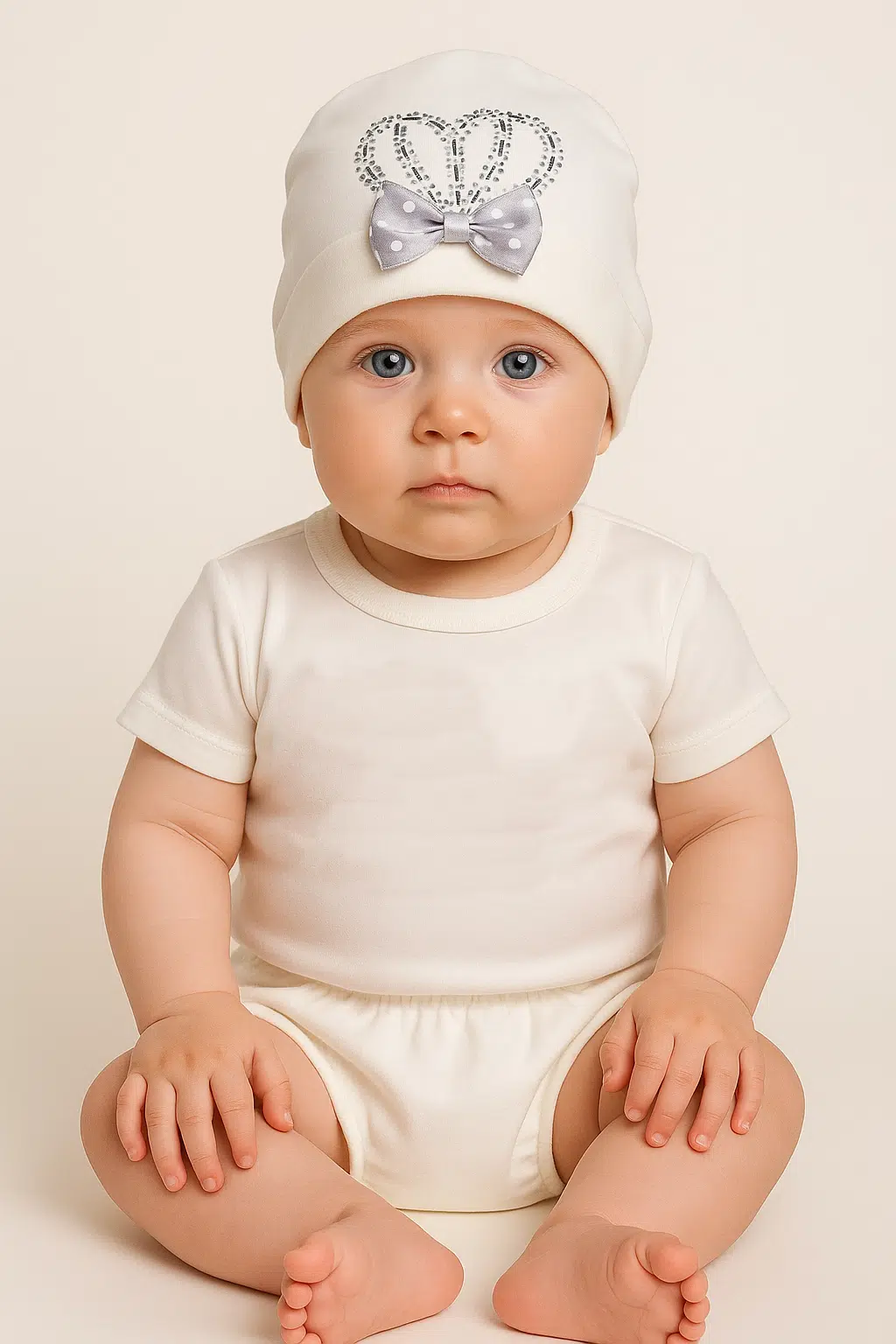 نوزاد با تیشرت و کلاه ست نوزادی 5 تکه طرح تاج بهار