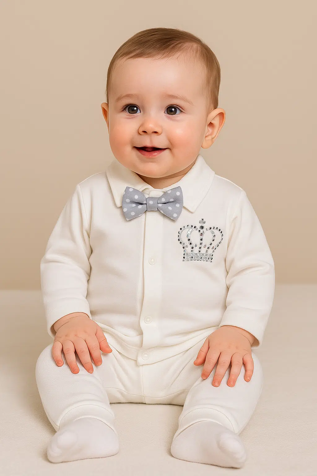 شومیز و شلوار ست نوزادی 5 تکه طرح تاج بهار