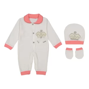 ست سرهمی نوزاد طرح تاج نیلا