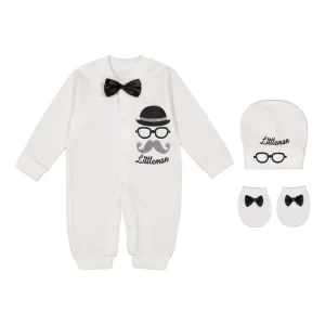 ست سرهمی نوزاد طرح سیبیل پسرانه (1)