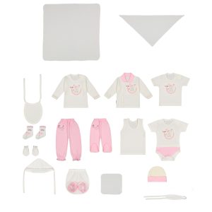 ست نوزادی بیبی ست 19 تکه خرس صورتی