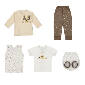 لباس های ست نوزادی گوشدار کرم بیبی ست