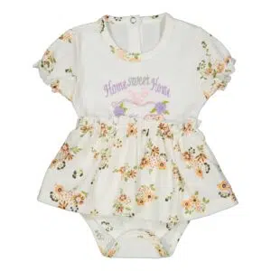 بادی نوزاد رنگ سفید طرح گنجشک