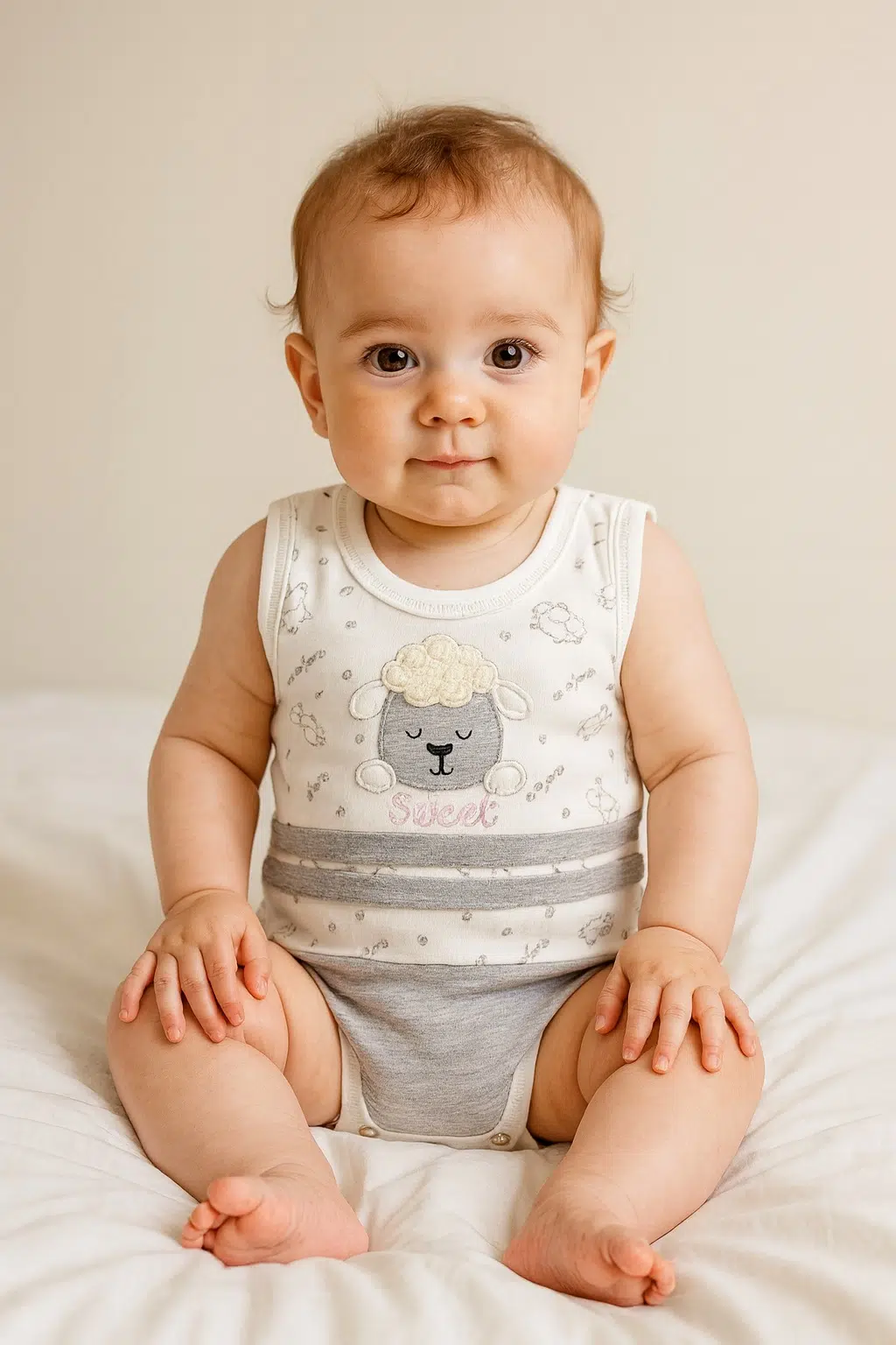 نوزاد نشسته با بادی رکابی طرح بره