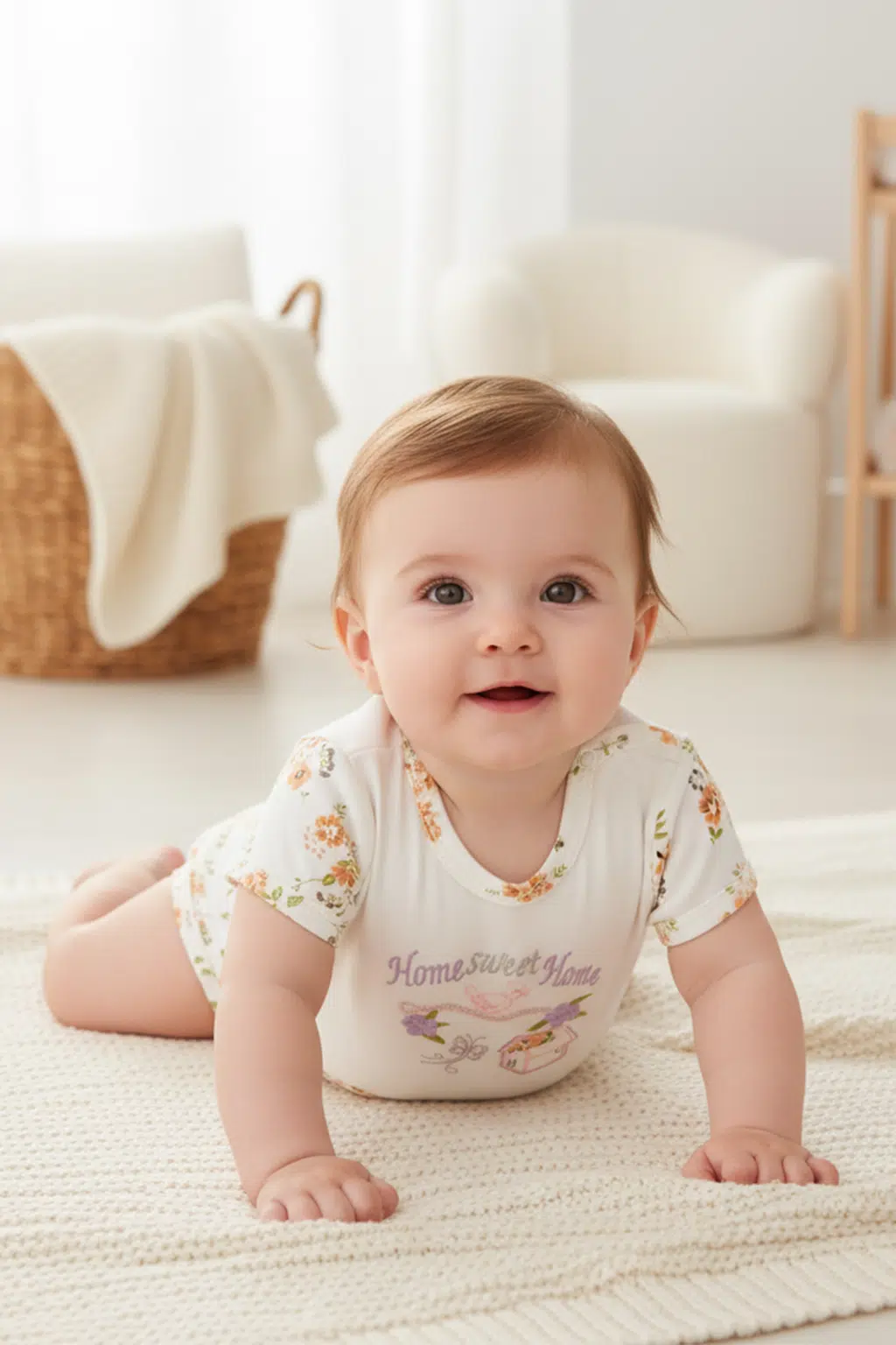 نوزاد با بادی نوزادی پنبه ای طرح گنجشک