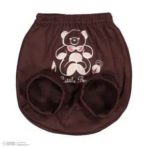 شورت نوزادی طرح خرس قهوه ای