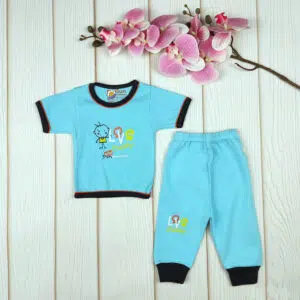 بلوز شلوار نوزاد رنگ آبی