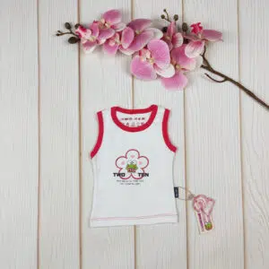 رکابی سفید صورتی دخترانه