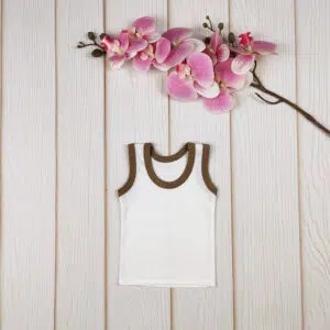 رکابی سفید و قهوه ای